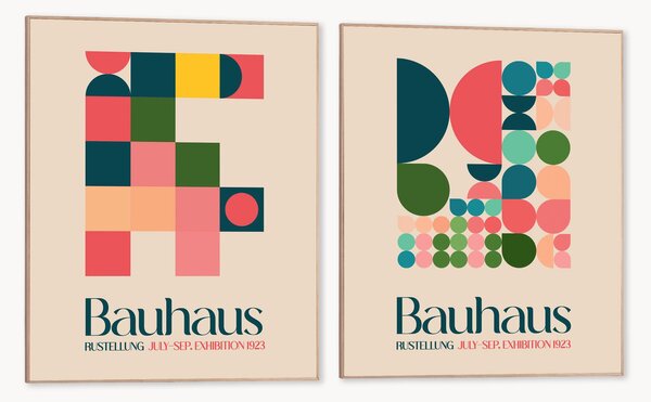 Nástenné dekorácie v rámoch Bauhaus, 2 ks