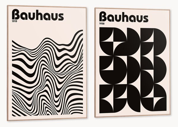 Nástenné dekorácie v rámoch Bauhaus Shapes, 2 ks