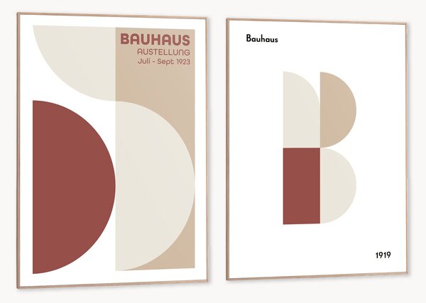 Nástenné dekorácie v rámoch Bauhaus, 2 ks