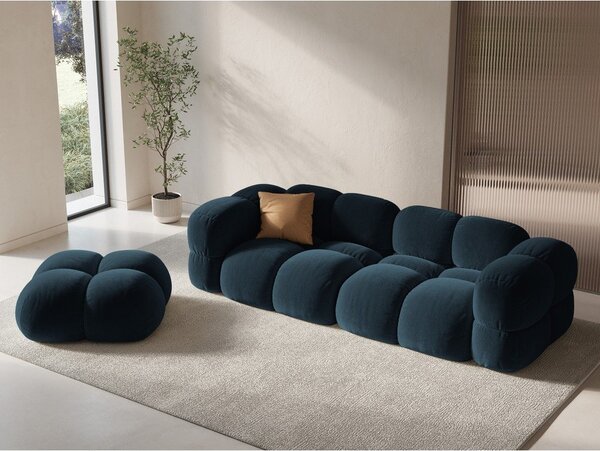 Tmavomodrá zamatová pohovka 250 cm Loretto – Cosmopolitan Design