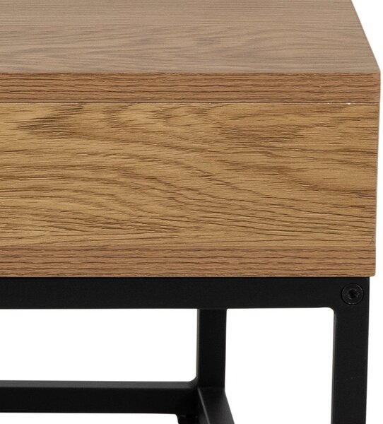Konferenčný stolík s doskou v dubovom dekore v tmavoprírodnej farbe 80x80 cm Willford – Actona