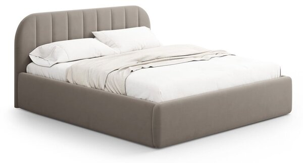Svetlohnedá čalúnená dvojlôžková posteľ s úložným priestorom s roštom 160x200 cm Juno – Windsor & Co Sofas