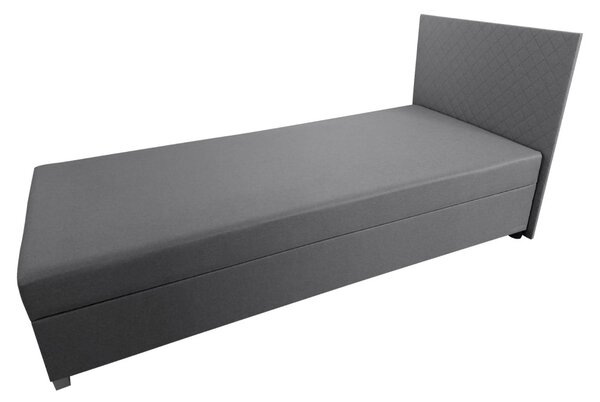 Čalúnená jednolôžková posteľ s úložným priestorom Adara 90x200 cm - sivá