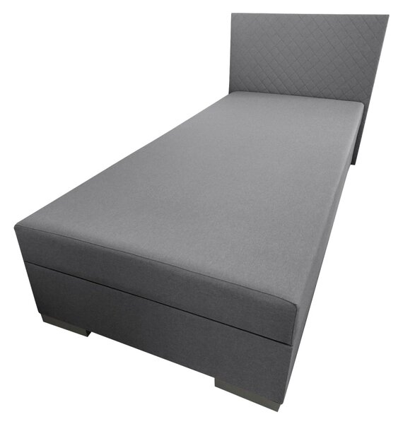 Čalúnená jednolôžková posteľ s úložným priestorom Adara 90x200 cm - sivá