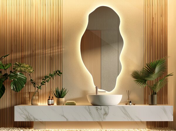 Zrkadlomat.sk Nepravidelne led zrkadlo elegantný Nepravidelne led zrkadlo elegantný 40x80 cm lnbl1-40x80-00000000