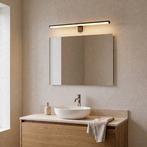 Trio Lighting Nástenné LED svietidlo Lino, čierna matná/biela, Čierna, Kúpeľňa, Hliník, Moderný, Nástenné svietidlo