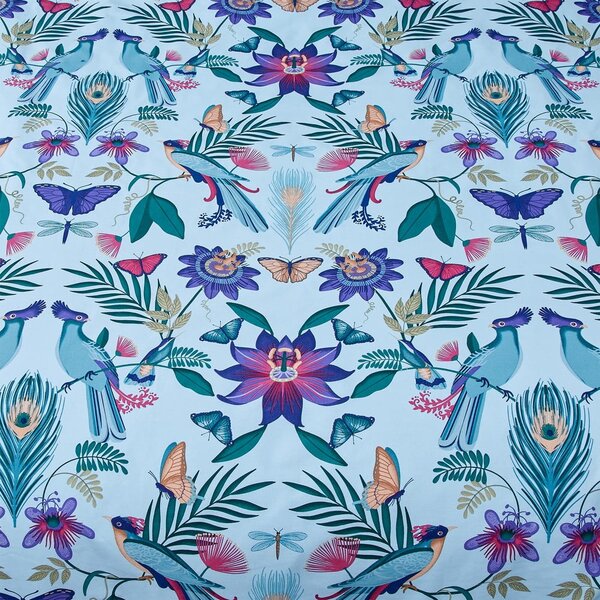 Modré obliečky na jednolôžko 135x200 cm Mya Tropical Floral – Catherine Lansfield