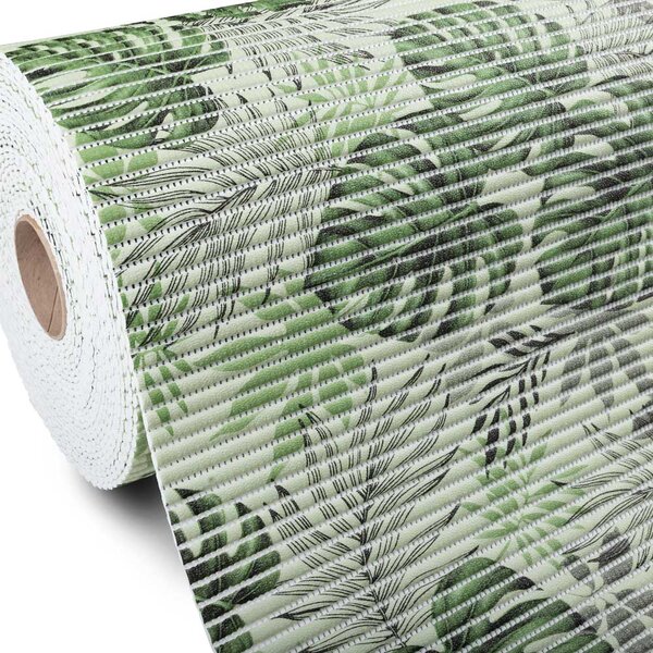 Kúpeľňová penová rohož / predložka PRO-046 Zelené tropické listy - metráž šírka 65 cm