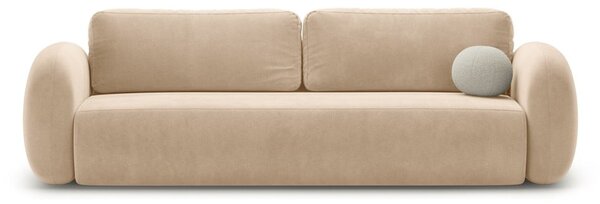 Béžová zamatová rozkladacia/s úložným priestorom pohovka 262 cm Tonale – Cosmopolitan Design