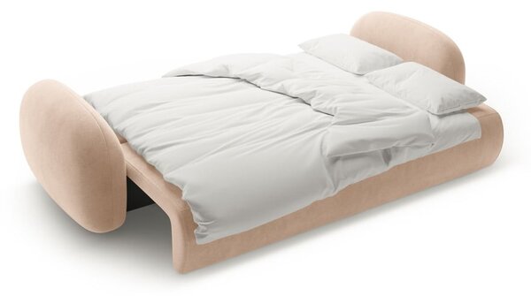 Béžová zamatová rozkladacia/s úložným priestorom pohovka 262 cm Tonale – Cosmopolitan Design