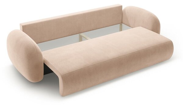 Béžová zamatová rozkladacia/s úložným priestorom pohovka 262 cm Tonale – Cosmopolitan Design