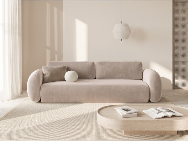 Béžová zamatová rozkladacia/s úložným priestorom pohovka 262 cm Tonale – Cosmopolitan Design