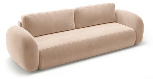 Béžová zamatová rozkladacia/s úložným priestorom pohovka 262 cm Tonale – Cosmopolitan Design