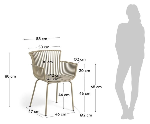 Béžová kovová/plastová záhradná stolička Surpika – Kave Home