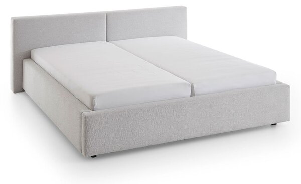 Svetlosivá čalúnená dvojlôžková posteľ bez roštu 140x200 cm Cube – Meise Möbel