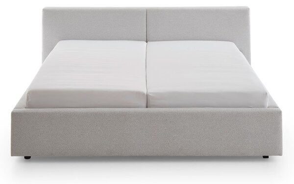 Svetlosivá čalúnená dvojlôžková posteľ bez roštu 140x200 cm Cube – Meise Möbel