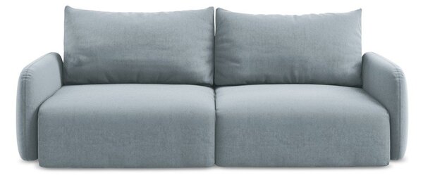 Modrá zamatová rozkladacia/s úložným priestorom pohovka 238 cm Kalena – Makamii