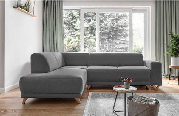 Sivá rozkladacia/s úložným priestorom rohová pohovka (ľavý roh/do L) Classy Sophie – Miuform