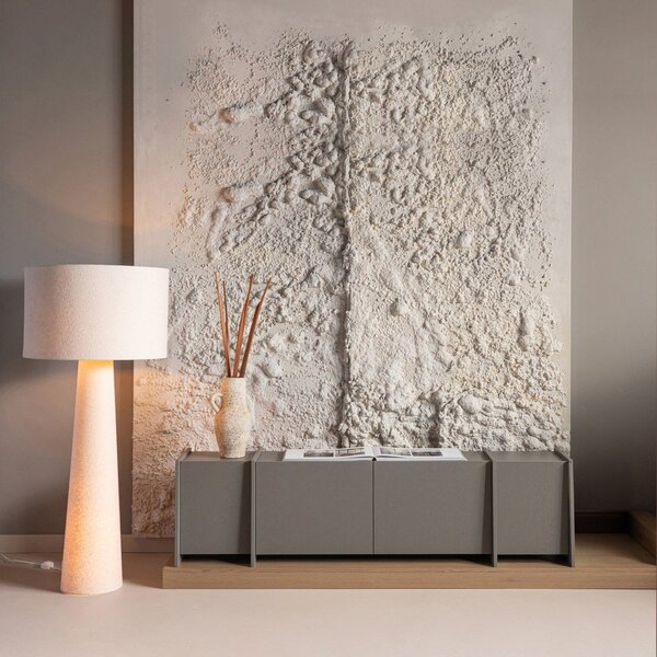 Sivý TV stolík v dekore jaseňa 200x53x44 cm Brock – WOOOD