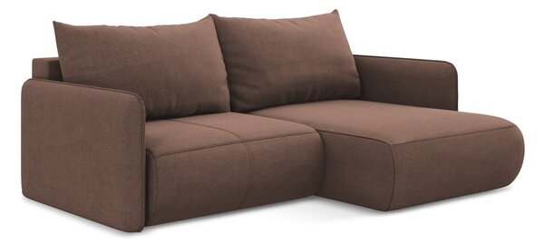 Ružová rozkladacia/s úložným priestorom rohová pohovka (pravý roh) Nanea – Makamii