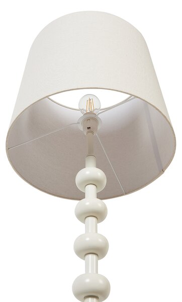 Stojaca lampa biela kovová 160 cm ozdobný podstavec klasické tienidlo moderný štýl obývačka spálňa kancelária