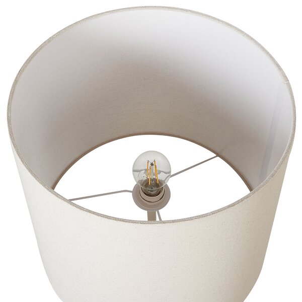 Stojaca lampa biela kovová 160 cm ozdobný podstavec klasické tienidlo moderný štýl obývačka spálňa kancelária