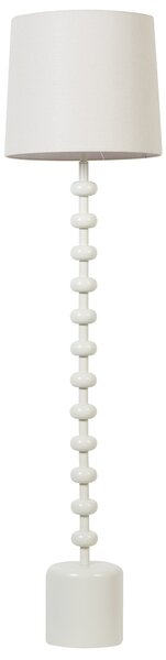 Stojaca lampa biela kovová 160 cm ozdobný podstavec klasické tienidlo moderný štýl obývačka spálňa kancelária
