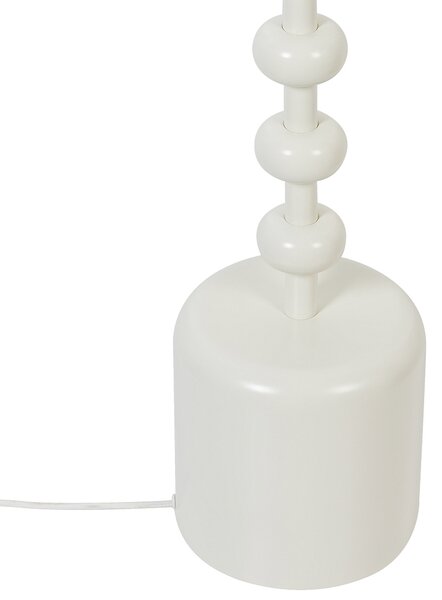 Stojaca lampa biela kovová 160 cm ozdobný podstavec klasické tienidlo moderný štýl obývačka spálňa kancelária