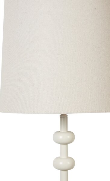 Stojaca lampa biela kovová 160 cm ozdobný podstavec klasické tienidlo moderný štýl obývačka spálňa kancelária