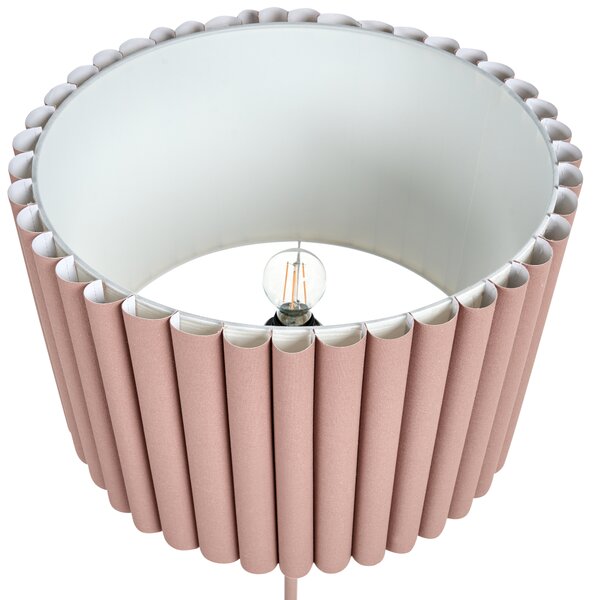 Stojaca lampa hnedá polyesterové ľanové tienidlo hnedý kovový podstavec 155 cm spálňa obývacia izba retro klasický štýl