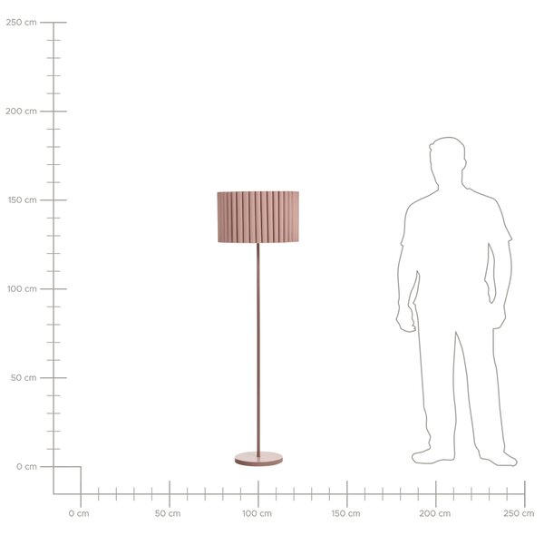Stojaca lampa hnedá polyesterové ľanové tienidlo hnedý kovový podstavec 155 cm spálňa obývacia izba retro klasický štýl