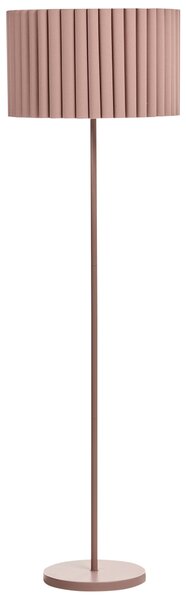 Stojaca lampa hnedá polyesterové ľanové tienidlo hnedý kovový podstavec 155 cm spálňa obývacia izba retro klasický štýl
