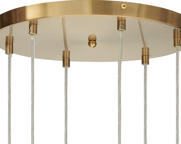 Závesná lampa polopriehľadná mosadz meď striebro sklenené tienidlá železo 6 svetiel moderný dizajn doplnky obývacia izba