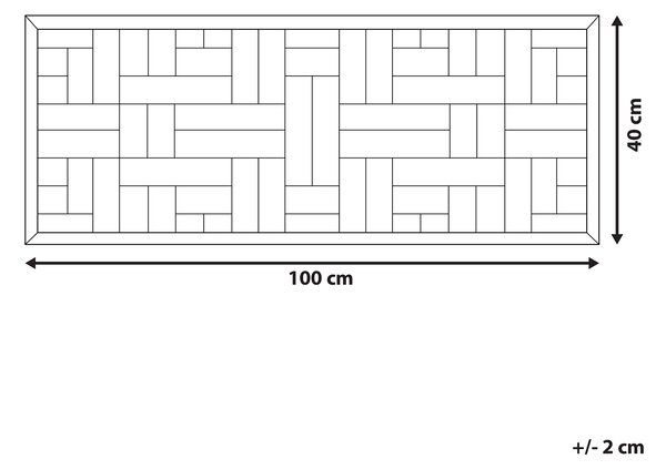 Nástenná dekorácia svetlé a tmavé teakové drevo 100 x 40 cm obdĺžnikový tvar moderný rustikálny štýl doplnky dekorácie
