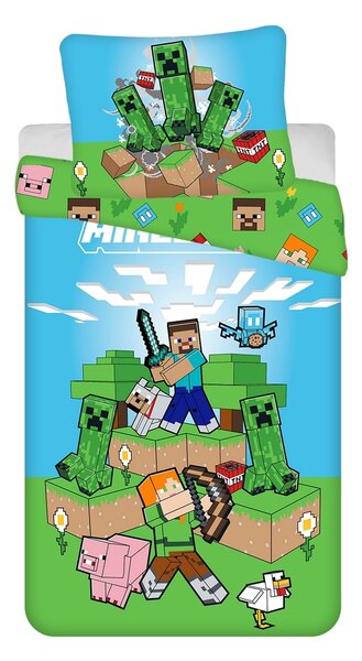 Jerry Fabrics Bavlnené obliečky Minecraft Outdoor Mobs, 140 x 200 cm, 70 x 90 cm