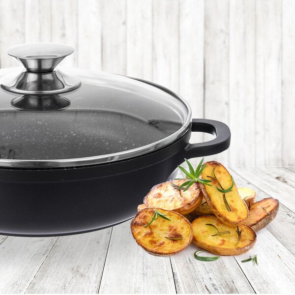 Kastról s nepriľnavým povrchom Pfluon Granit so sklenenou pokrievkou Orion Grande, ⌀ 24 cm