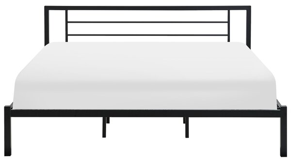 Posteľ kovová čierna 180 x 200 cm rám postele s roštom moderná spálňa industriálny dizajn