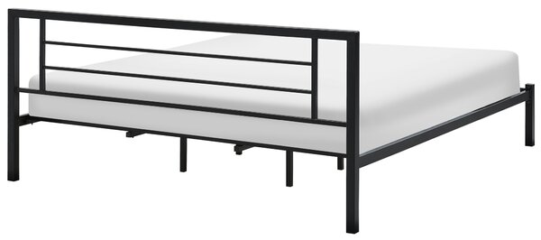 Posteľ kovová čierna 180 x 200 cm rám postele s roštom moderná spálňa industriálny dizajn
