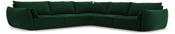 Tmavozelená zamatová rohová pohovka Vanda – Mazzini Sofas