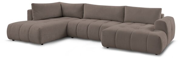Taupe rozkladacia/s úložným priestorom rohová pohovka (ľavý roh/do tvaru "U") Fuji – Bobochic Paris