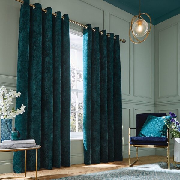 Zelenomodré termozávesy v súprave 2 ks zo ženilky 168x229 cm Selene Luxury Chenille – Hyperion