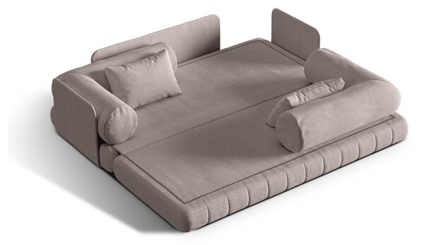 Sivobéžová rozkladacia pohovka z textílie buklé 206 cm Kemi – Cosmopolitan Design