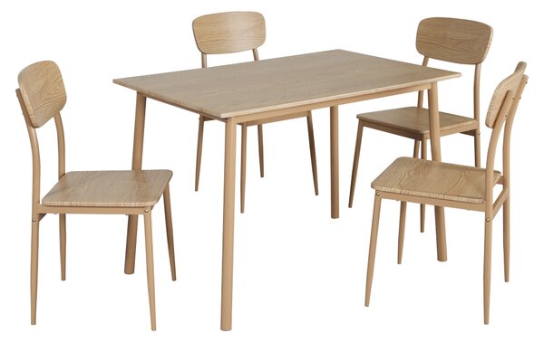 Kondela Jedálenský set 1+4, dub prírodný, LAMIR