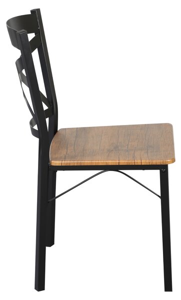 KONDELA Jedálenský set 1+4, dub tmavý/čierna, HAIM