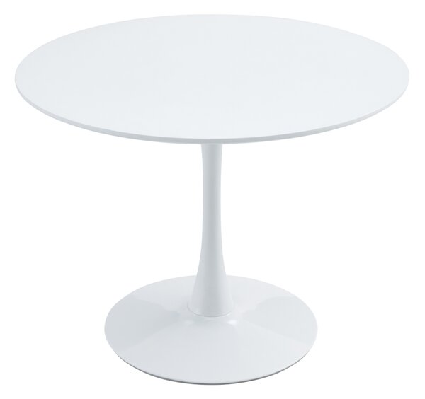 Kondela Jedálenský stôl, okrúhly, biela matná, priemer 110 cm, REVENTON NEW