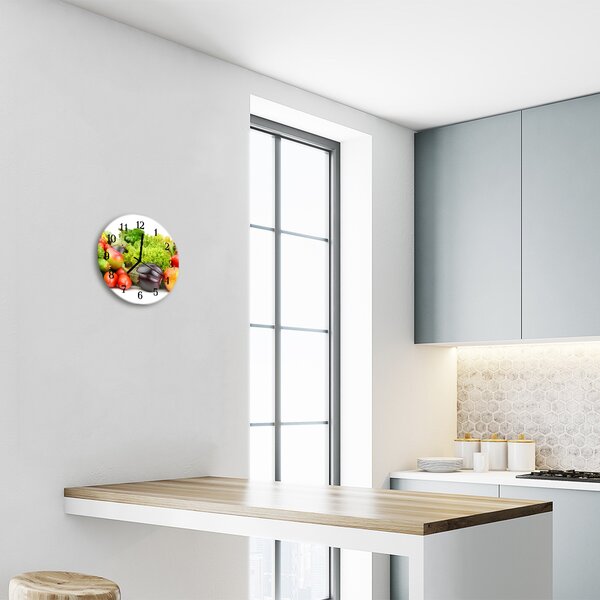 Sklenené hodiny okrúhle Zeleninový fi 30 cm