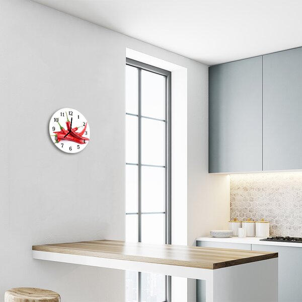 Sklenené hodiny okrúhle Chilli fi 30 cm