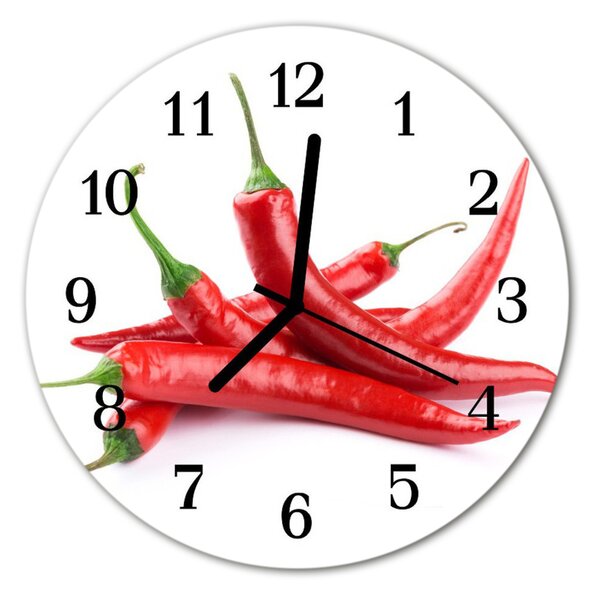 Sklenené hodiny okrúhle Chilli fi 30 cm