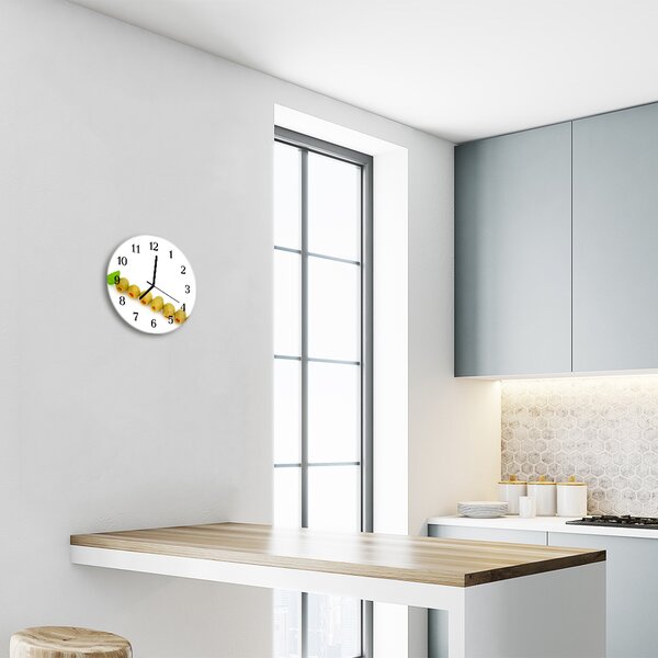 Sklenené hodiny okrúhle Olivy fi 30 cm