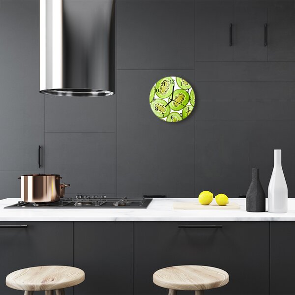 Sklenené hodiny okrúhle Kiwi fi 30 cm